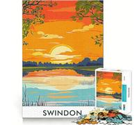 Swindon Sunset Landscape Jigsaw Puzzles for Adults1000 Pieces Think Smart Toy Family Bond Accurate Cut Seasonal Gift (38x26cm)