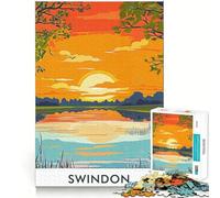 Swindon Sunset Landscape Teenagers 1000 Piece Jigsaw Puzzle Memory Gain Light Relax Design Assembly Wall Art Decor (38x52cm)