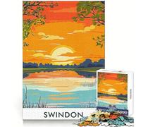 Swindon Sunset Landscape Teenagers 1000 Piece Jigsaw Puzzle Memory Gain Light Relax Design Assembly Wall Art Decor (38x52cm)