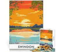 Swindon Sunset Landscape Teenagers Puzzles 1000 Piece Jigsaws Boost Recall Relax Time Accurate Edge Amazing Present (50x75cm)