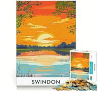 Swindon Sunset Landscape Teenagers Puzzles 1000 Piece Jigsaws Boost Recall Relax Time Accurate Edge Amazing Present (50x75cm)