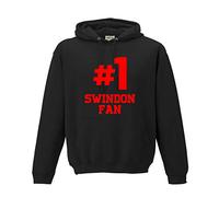 Swindon Town Robins Hashtag # Number ONE Fan Premium Kids Hoodie Kids Age 12-13 Black