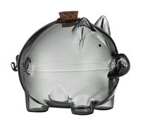 Swine Shape Saving Jar - 6x4.5cm Crystal Swine, Box Clear Wealth Cylinder, Bedroom Decor Feature | Small Glass Bank, Gold Bean Container, For Childhood Saving Habits Financial Education Art