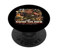 Swine Soldier Tactical Pig Combat Animal PopSockets Adhesive PopGrip