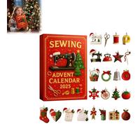 Swing Advent Calendar 2025,24Days Unique Sewing Themed Christmas Countdown Surprise Box Festive Hanging Decoration with Sewing Accessories Gifts for Craft Lovers (A)