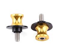 Swing Arm Spool, 2PCS 6/8/10mm Motorcycle CNC Rear Stand Swing Arm Spool Sliders Stand Swingarm Bobbins(6mm Gold)