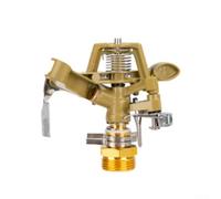 Swing Arm Sprinkler Adjustable 4 Spray Points Aluminum Alloy 360 Degree Rotation Water-Saving Nozzle Gold Fits 1/2 3/4 Inch Pipe 10-12 Meter Spray External Thread for Garden Lawn