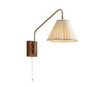 Swing Arm Wall Lamp 1 Pack, Indoor Hardwired Wall Light Fixtures with Fabric Lampshade, Pleated Fabric Wall Sconce Dresser Lamp Wall Lighting Fixture for Bedroom Living Room Porch Dinin