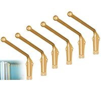 Swing Arm Window Curtain Rod, Heavy Duty Swing Arm Curtain Rod with Finials, Portiere Rod for Side Panels Window Curtain Display Stand Drapery Arm Door Curtain Rail Swing Arm ( Color : Gold 6 pcs , Si