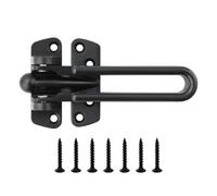 Swing Bar Door Locks, Latch Guard Clasp Door Locks for Swing-in Doors, Home Security Door Lock Latch for Hotel Apartment Barn Fence Garage (Black)