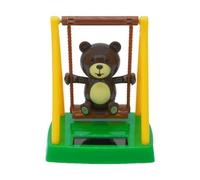 Swing Bear Ornament, Solar Powered Figurine, Cute Dashboard Decor, Car Office Desk Home Display Companion, Apartment Living Room Study, Collectible Gear for Drivers, Workers, 9x6.5x6cm
