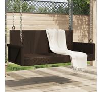 Swing Bench Brown 119x56x48 cm PE Rattan Powder-Coated Steel Frames for Gardens