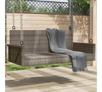 Swing Bench Grey 119x56x48 cm PE Rattan Powder-Coated Steel Garden Patio Seat+