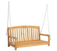 Swing bench Natural 114x60x60.5cm Solid Teak Outdoor Garden Patio Seating Modern