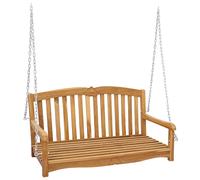 Swing bench Natural 114x60x60.5cm Solid Teak Outdoor Garden Patio Seating Modern