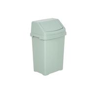 Swing Bin Medium 25 Litre Kitchen Bin with Swing Lid Plastic Flip Top Rubbish Waste Bin for Home, Office, Bathroom or Under Counter Strong & Durable Compact Trash Bin for Everyday Use (Silver Sage)