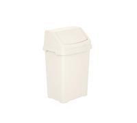Swing Bin Medium 25 Litre Kitchen Bin with Swing Lid Plastic Flip Top Rubbish Waste Bin for Home, Office, Bathroom or Under Counter Strong & Durable Compact Trash Bin for Everyday Use (Soft Cream)
