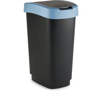 Swing Bin Trash Can Waste Container Twist 50 L Blue With Swing Lid