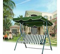 Swing Canopy Cover Replacement Waterproof UV Resistant Outdoor Canopy for 2 3-Seater Patio Swing Chair Durable Garden Hammock Top Cover,Green,195x125x15CM