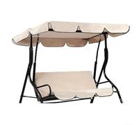 Swing Canopy Replacement, 210D Waterproof Swing Top Cover, Garden Swing Seat Canopy Cover for Outdoor Garden Patio Yard Park Porch Seat Furniture(large three-seater beige)