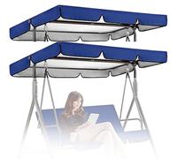 Swing Canopy Replacement Cover 3 Seater Waterproof UV Resistant Swing Canopy Seat Top 210D Oxford Cloth Outdoor Furniture Protector (Size:65x45x6inch/164x114x15cm,Color:Blue)