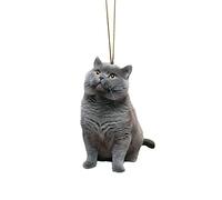 Swing Car Ornament - Car Accessories British Shorthair Blue Cat Funny and Cute Car Simulated Cat Pendant Hanging Accessories for Men & Girls
