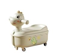 Swing car Ride On Push Car For Boys And Girls Sliding Car With Music & Lights Under Seat Storage headlight Ride on toys(Beige)