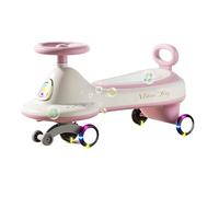 Swing car Wiggle Car For Kids Swing Car WithColorful Light-Emitting Wheels For Boys Girls 2 Years Old And Up Ride on toys(Rose)