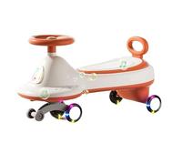 Swing car Wiggle Car For Kids Swing Car WithColorful Light-Emitting Wheels For Boys Girls 2 Years Old And Up Ride on toys(Orange)
