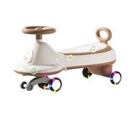 Swing car Wiggle Car For Kids Swing Car WithColorful Light-Emitting Wheels For Boys Girls 2 Years Old And Up Ride on toys(Brown)
