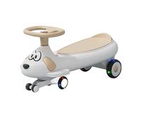 Swing car Wiggle Car With Music Lights Anti-Rollover Twist Car Swing Silent Flashing Wheels Durable Ride on toys(Brown)