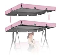 Swing Chair Canopy Replacement 2/3 Seater, Universal Waterproof UV Resistant Swing Canopy Cover for Sun Shade Outdoor Swing Seat Hammock (Only Canopy Cover),Pink,195 * 125 * 15cm
