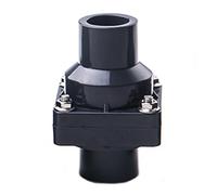 Swing Check Valve Non-Return Check Valve PVC Double Union Solvent Weld Pipe Fittings for Metric Pressure Pipe (DN25 Φ32mm)