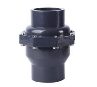 Swing Check Valve, PVC Double Union Solvent Weld Pipe Fittings for Metric Pressure Pipe, DN40 Φ50mm, Model HA7144D
