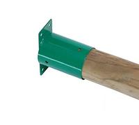 SWING CORNER METAL END BRACKET FOR KIDS GARDEN SWING FRAME FOR DIY CHILDRENS PLAYGROUNDS CLIMBING FRAME FOR WOODEN POLE TIMBER * FROM HAPPY PLAYGROUNDS (Green Round Flat Bracket)
