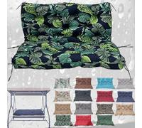 Swing Cushion Replacement with Backrest,Outdoor Porch Waterproof Bench Cushion with Ties 2-3 Seater Washable Bench Cushions for Outdoor Patio Porch Swing Cushions(@12,120X100CM/47X39IN)
