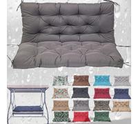 Swing Cushion Replacement with Backrest,Outdoor Porch Waterproof Bench Cushion with Ties 2-3 Seater Washable Bench Cushions for Outdoor Patio Porch Swing Cushions(@2,120X100CM/47X39IN)