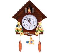 Swing Digital Wall Clock,Vintage Cuckoo Clock,Tree House Clock with Animals for Home Office Living Room Bedroo m