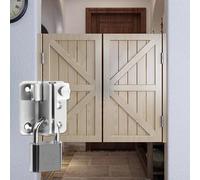Swing Door Gate with Latch & Lock, Pine Wood Hardware Kit for Kitchen, Restaurant, Bathroom, Stairs & Pantry, Two Sided Cafe Door Solution