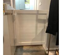 Swing Door Solid Wood Kitchen Bathroom Cafe Bar Door with Hinges, 80cm x 90cm