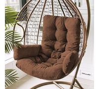 Swing Egg Chair Cushion Replacement - Corduroy Thicken Oversized Seat Pad for Hanging Basket Chairs, Removable Washable Hammock Wicker Swing Sofa Pad for Patio Balcony Bedroom (Coffee,50x125cm)