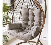 Swing Egg Chair Cushion Replacement - Corduroy Thicken Oversized Seat Pad for Hanging Basket Chairs, Removable Washable Hammock Wicker Swing Sofa Pad for Patio Balcony Bedroom (Grey,50x125cm)