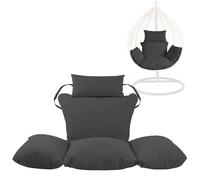 Swing Egg Chair Replacement Cushion, Foldable Water-Resistant Hanging Basket Swing Chair Cushion with Headrest Pillow, Outdoor Porch Backyard Patio Hammock Swing Replacement Cushions (Black)