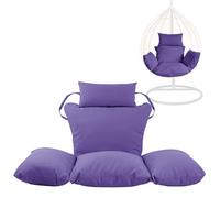 Swing Egg Chair Replacement Cushion, Foldable Water-Resistant Hanging Basket Swing Chair Cushion with Headrest Pillow, Outdoor Porch Backyard Patio Hammock Swing Replacement Cushions (Purple)