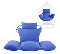 Swing Egg Chair Replacement Cushion, Foldable Water-Resistant Hanging Basket Swing Chair Cushion with Headrest Pillow, Outdoor Porch Backyard Patio Hammock Swing Replacement Cushions (Royal)
