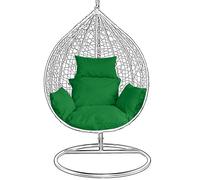 Swing Egg Chair Replacement Cushions Set, Water-Resistant Hanging Basket Swing Seat Pad with Headrest Pillow, Foldable Removable Cushion for Outdoor Patio Hammock Swing Chair (Grass Green)