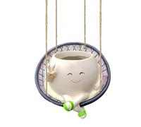 Swing Face Planter,Resin Flower Head Planter - Cute Swinging Smiling Face Decorative Plant Pot For Garden, Yard, Indoor Plants