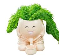 Swing Face Planter - Tall and Deep Green Plant Pot, Artistic Gardening Container, Decorative Face Flower Holder Accent | Balcony Shelf Table Decoration, Pati