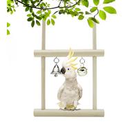 Swing for - Wooden Perches | 20 cm Interactive Swing for Cockatiels with Bell, Decoration for Hanging the Cage, Perch Stand for Conure, Cockatiel, Pigeon,