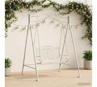 Swing Frame Antique White Steel 113x121.5x168cm Heavy-Duty Vintage Garden Stand